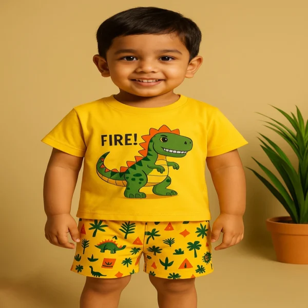 Stylish Cotton Printed T shirt Set For Baby