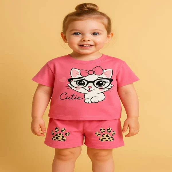 Stylish Cotton Printed T shirt Set For Baby