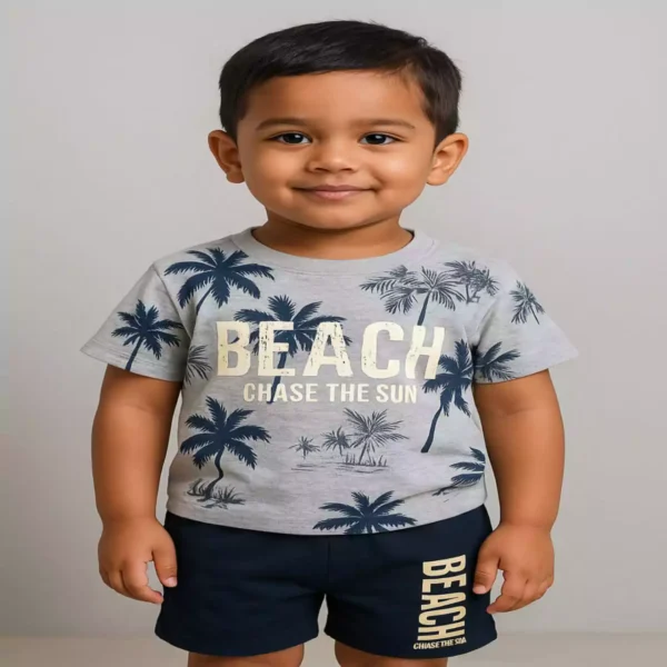 Stylish Cotton Printed T shirt Set For Baby